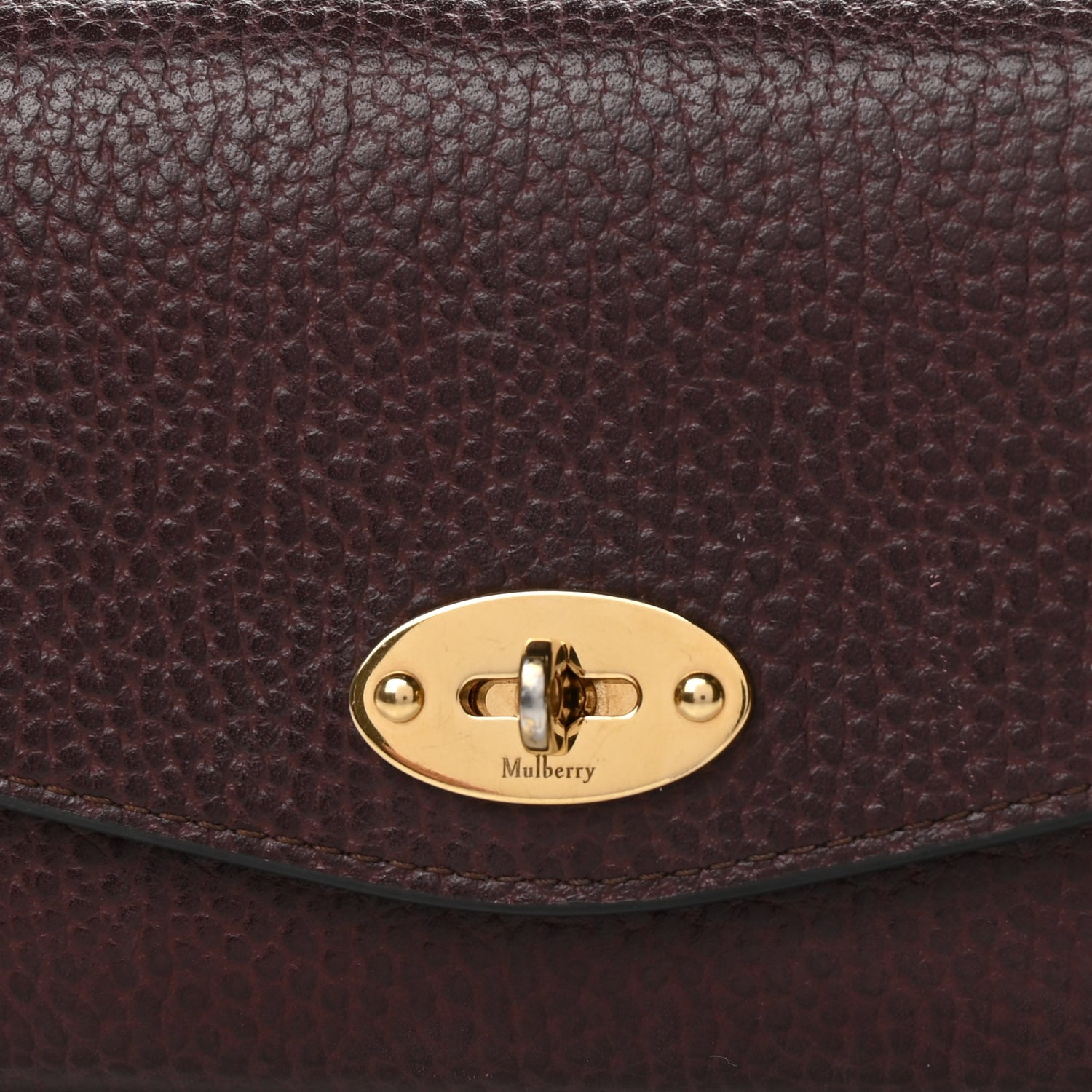 Mulberry MULBERRY Grain Vegetable Tanned Calfskin Darley Wallet Oxblood 6 of 12