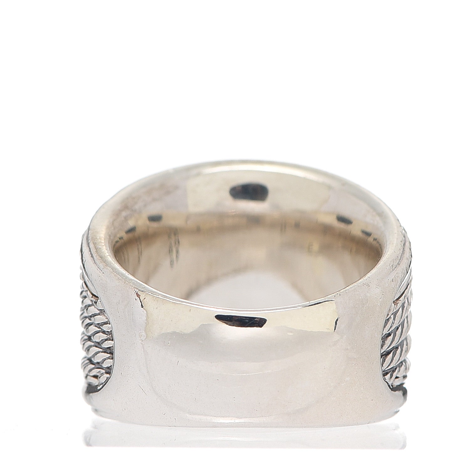 David Yurman Sterling Silver Diamond 17mm Cable Cigar Band Ring 51 5.75 3 of 4