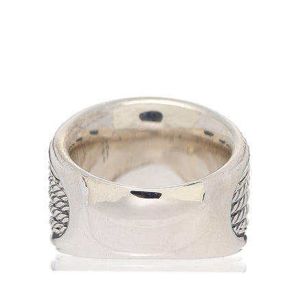 David Yurman Sterling Silver Diamond 17mm Cable Cigar Band Ring 51 5.75 3 of 4