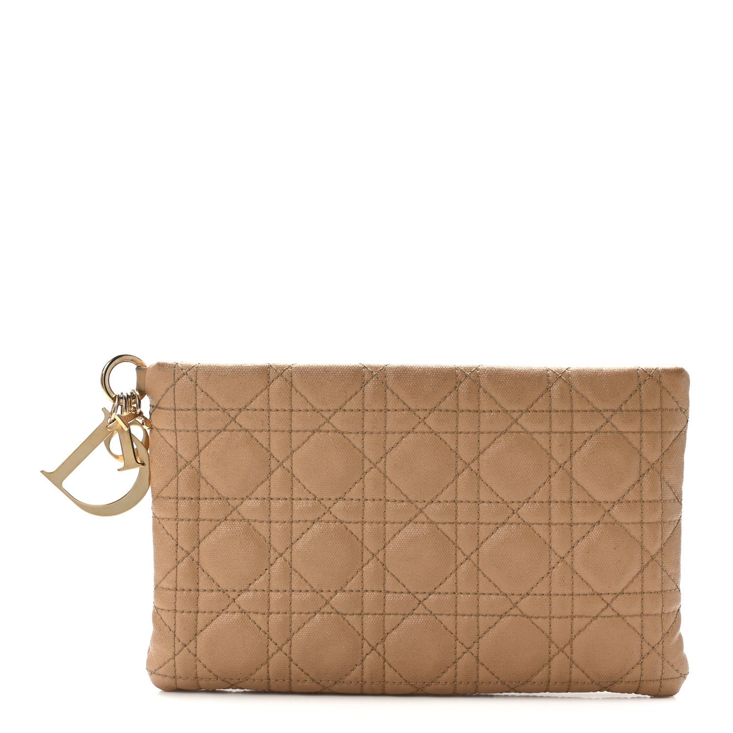 Christian Dior Coated Canvas Cannage Panarea Pouch Beige 1 of 7