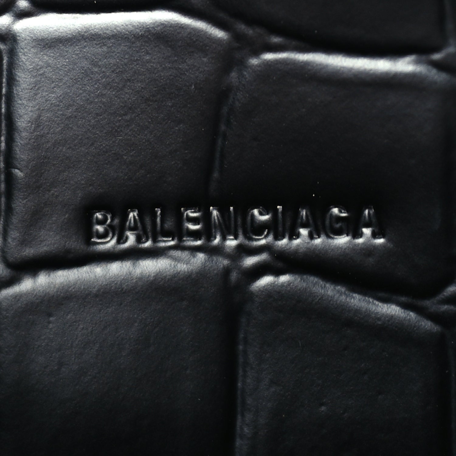 Balenciaga Semi Shiny Calfskin Crocodile Embossed Neo Classic Black Hardware Mini City Black 5 of 8