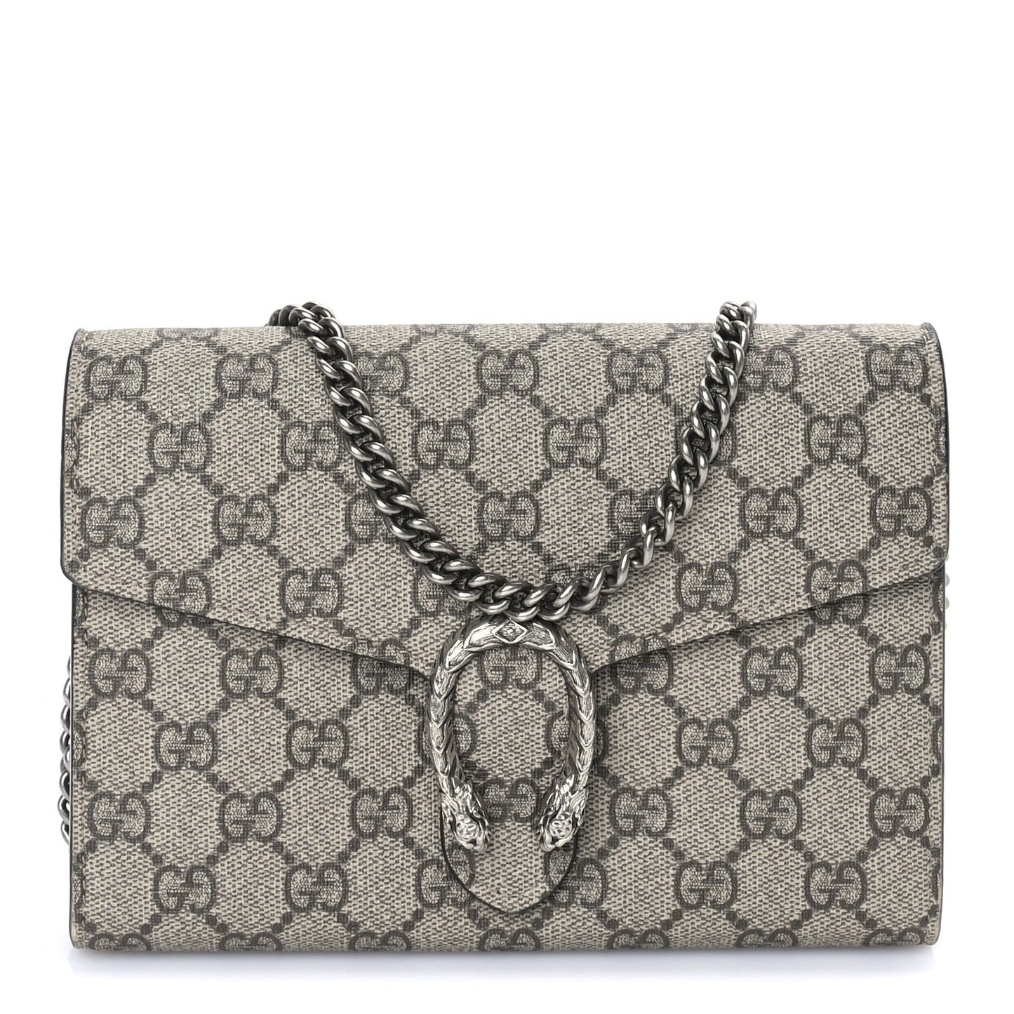 GG Supreme Monogram Mini Dionysus Chain Wallet Beige Taupe