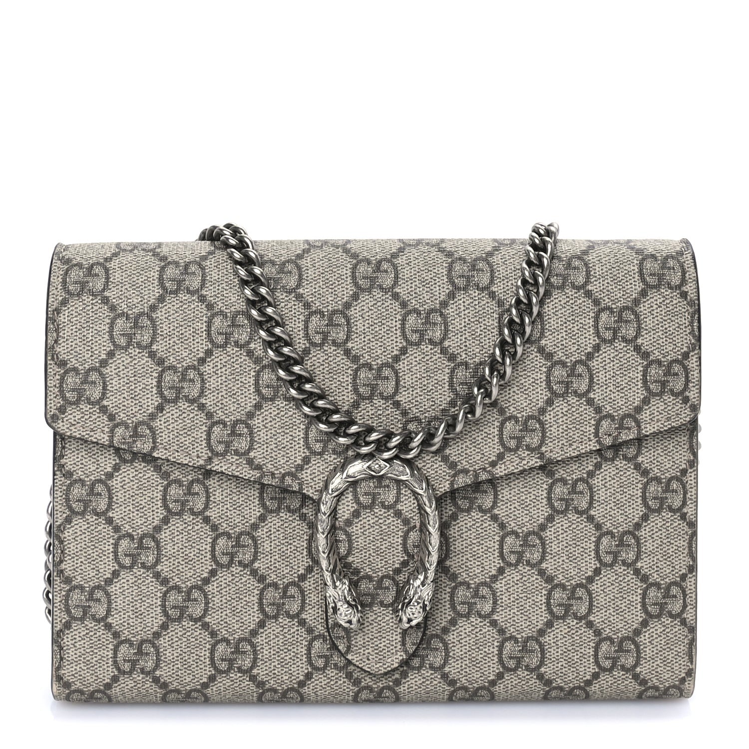 Gucci GG Supreme Monogram Mini Dionysus Chain Wallet Beige Taupe 1 of 7