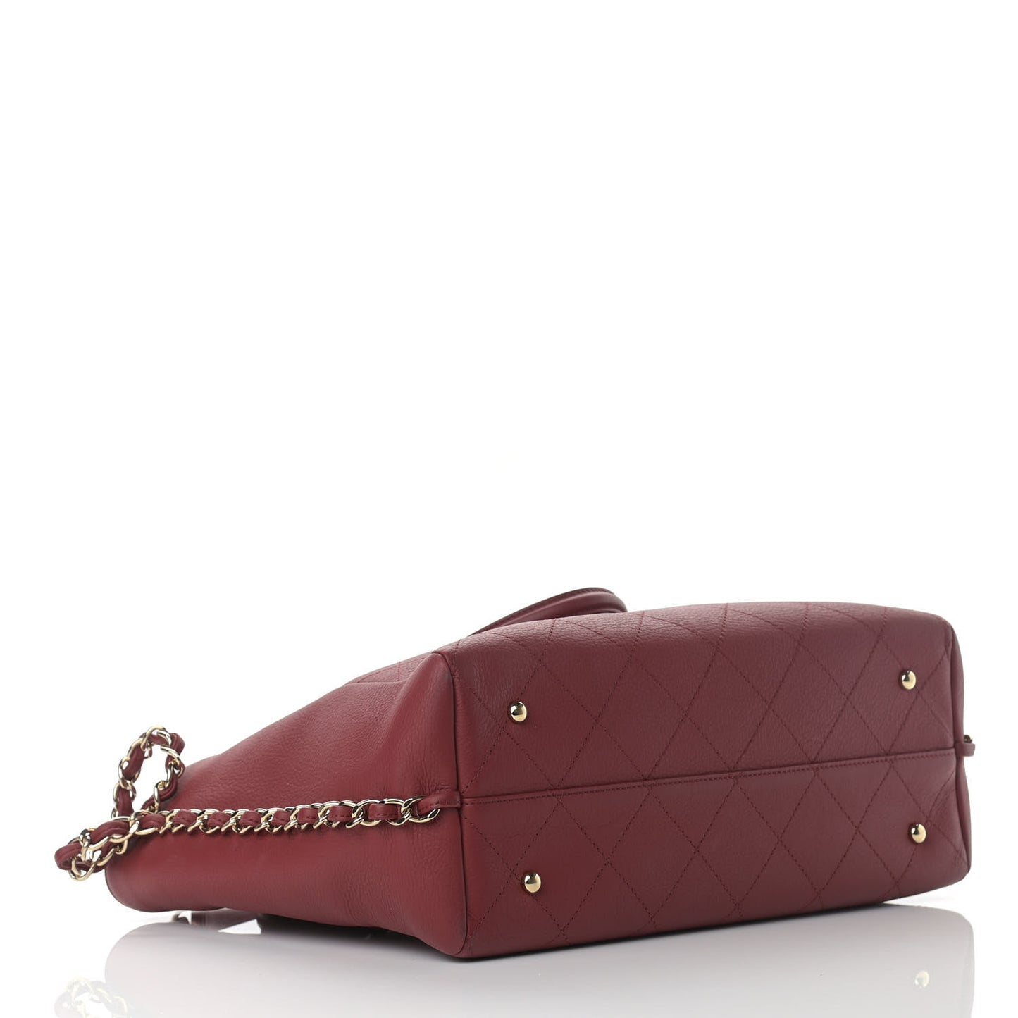 Bullskin Stitched Medium Shopping Bag Burgundy