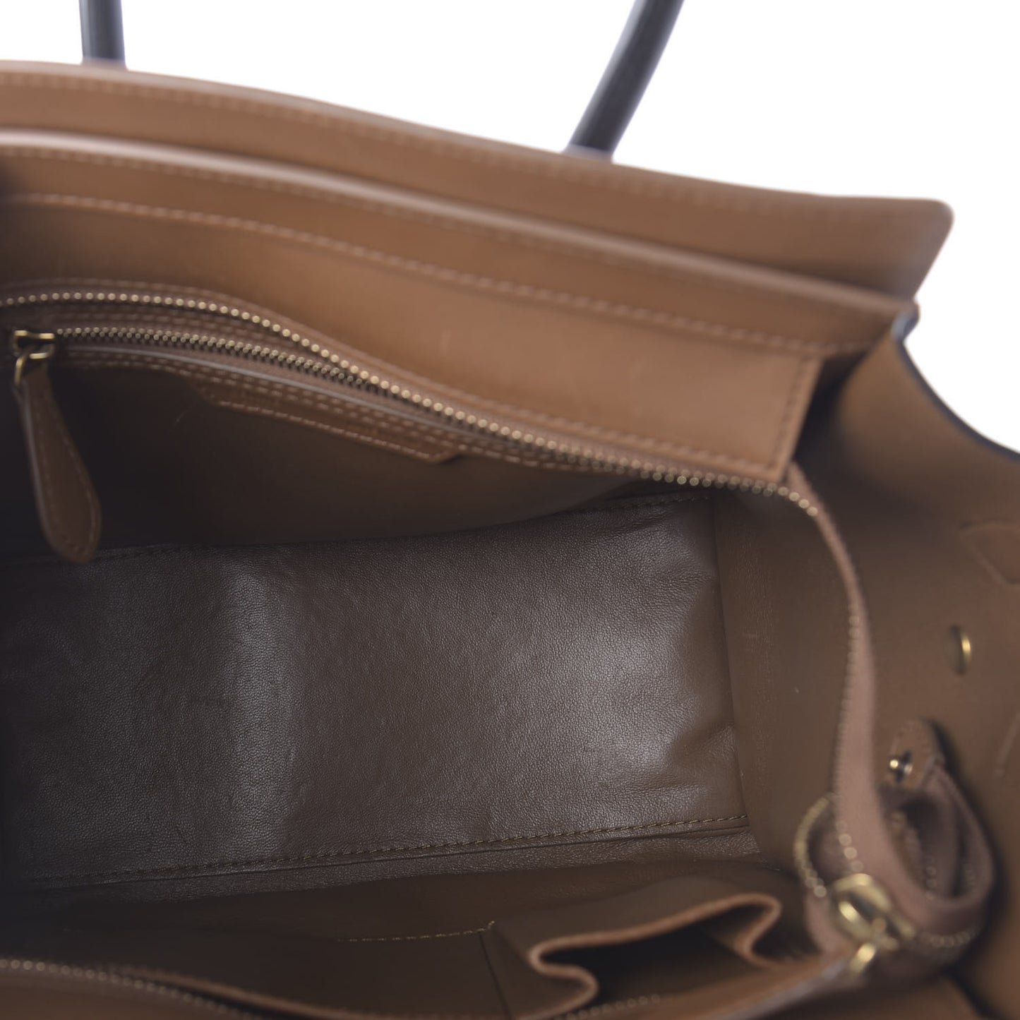 Smooth Calfskin Micro Tri-Color Luggage Brown