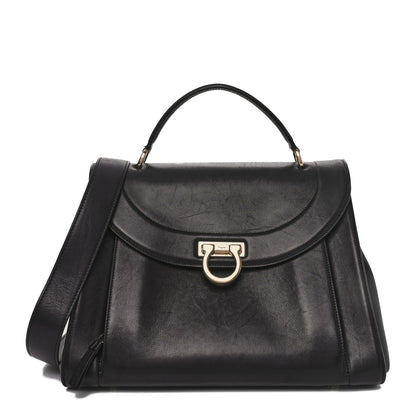 Salvatore Ferragamo Calfskin Sofia Rainbow Top Handle Bag Black 1 of 11