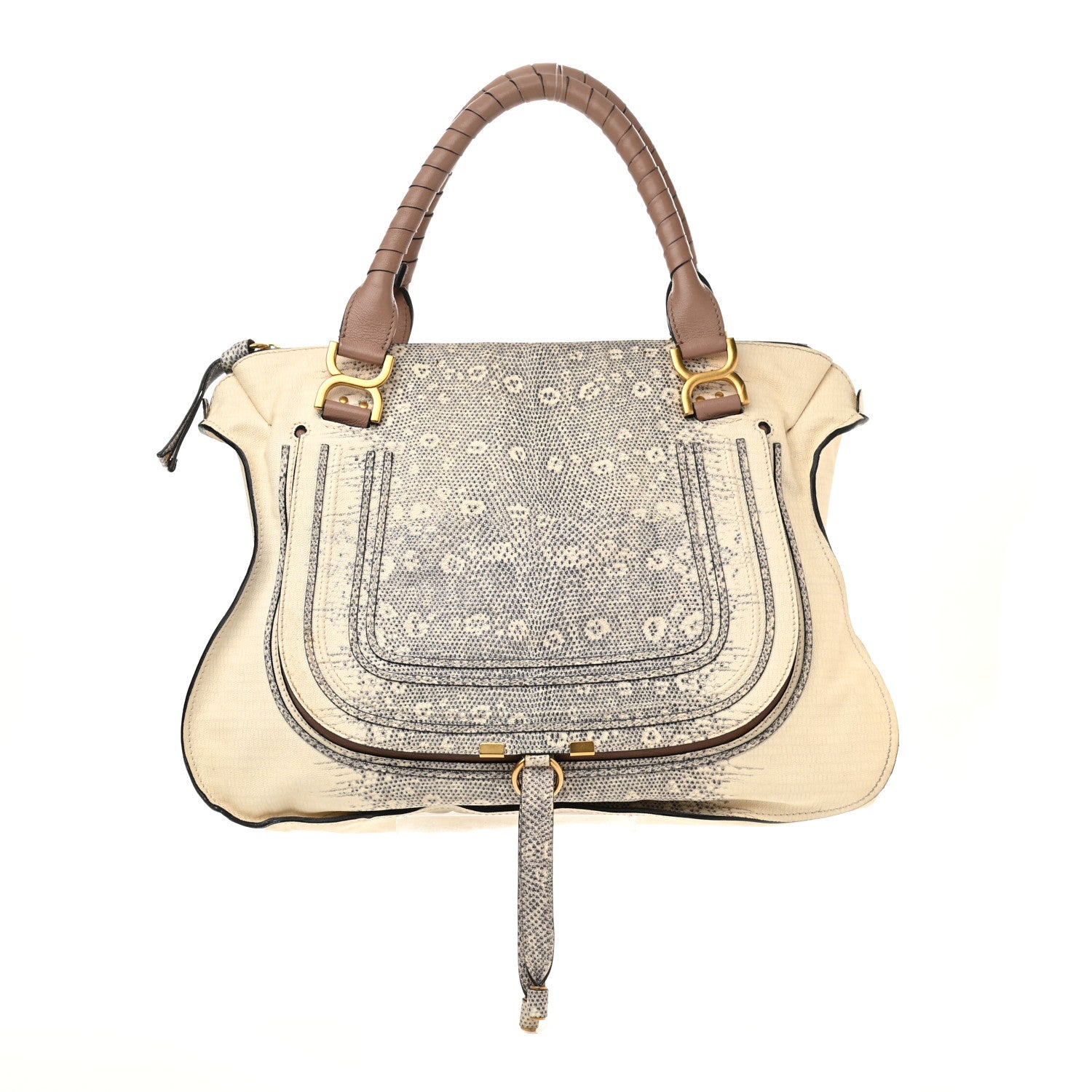Chloe Calfskin Lizard Embossed Large Marcie Satchel 1 of 20