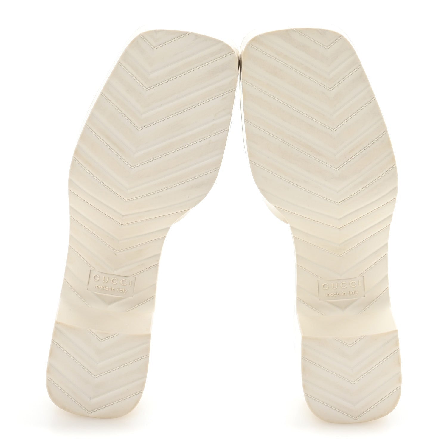 Gucci Rubber Logo Womens Platform 20/60mm Slide Sandals 38 Mystic White 6 of 7