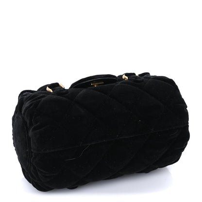 Chanel Velvet Quilted Mini Top Handle Flap  Black 3 of 7