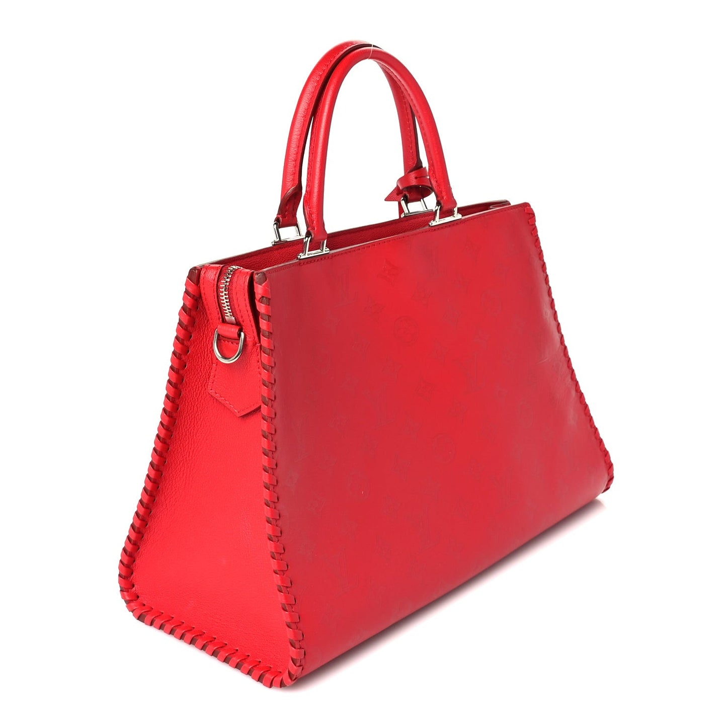 Monogram Cuir Plume Very Zipped Tote  Rubis