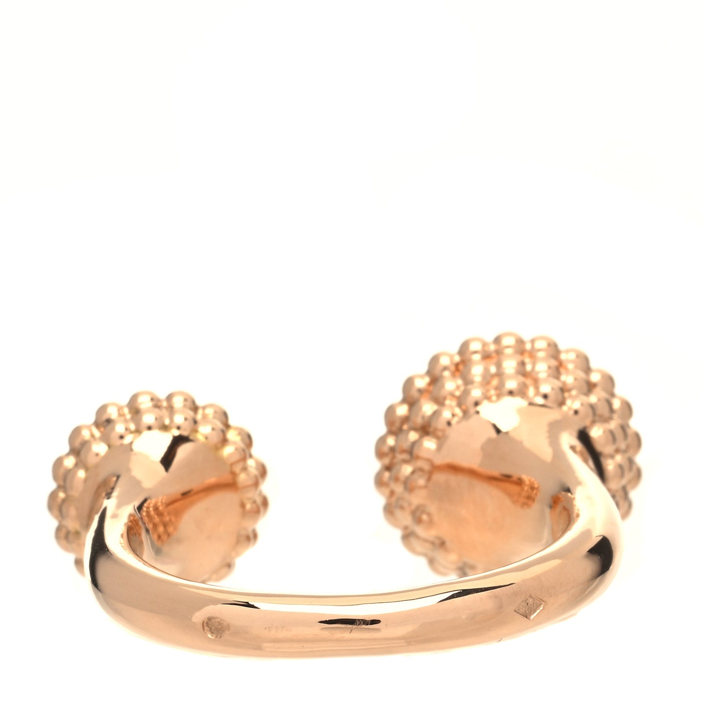 18K Rose Gold Diamond Carnelian Perlee Couleurs Between The Finger Ring 62 10