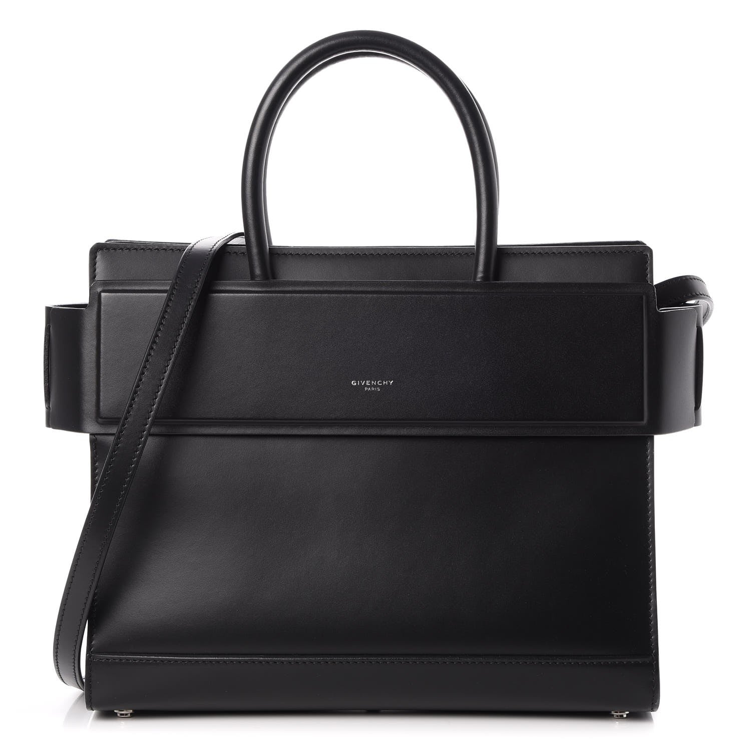 Givenchy Smooth Calfskin Small Horizon Satchel Black 1 of 11