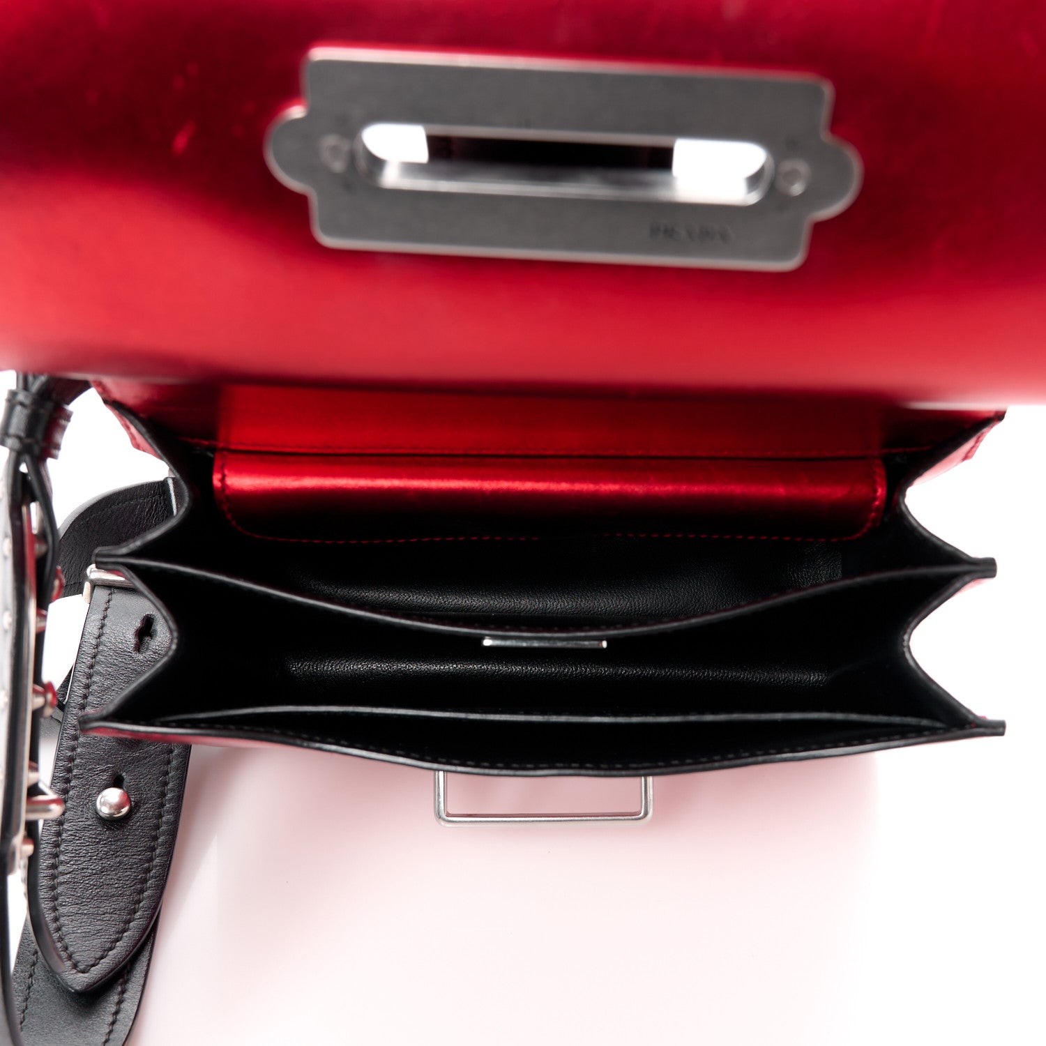 Prada City Calf Saffiano Cahier Bag Rosso Mordore Black 5 of 11