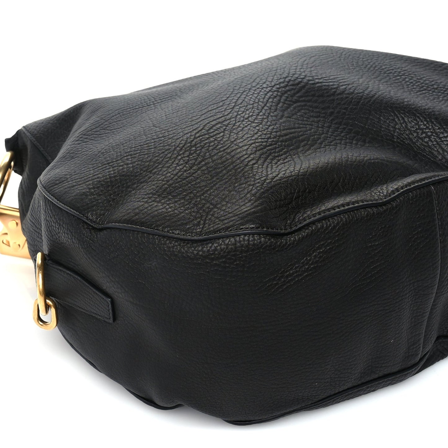 Grainy Calfskin Medium Knight Bag Black
