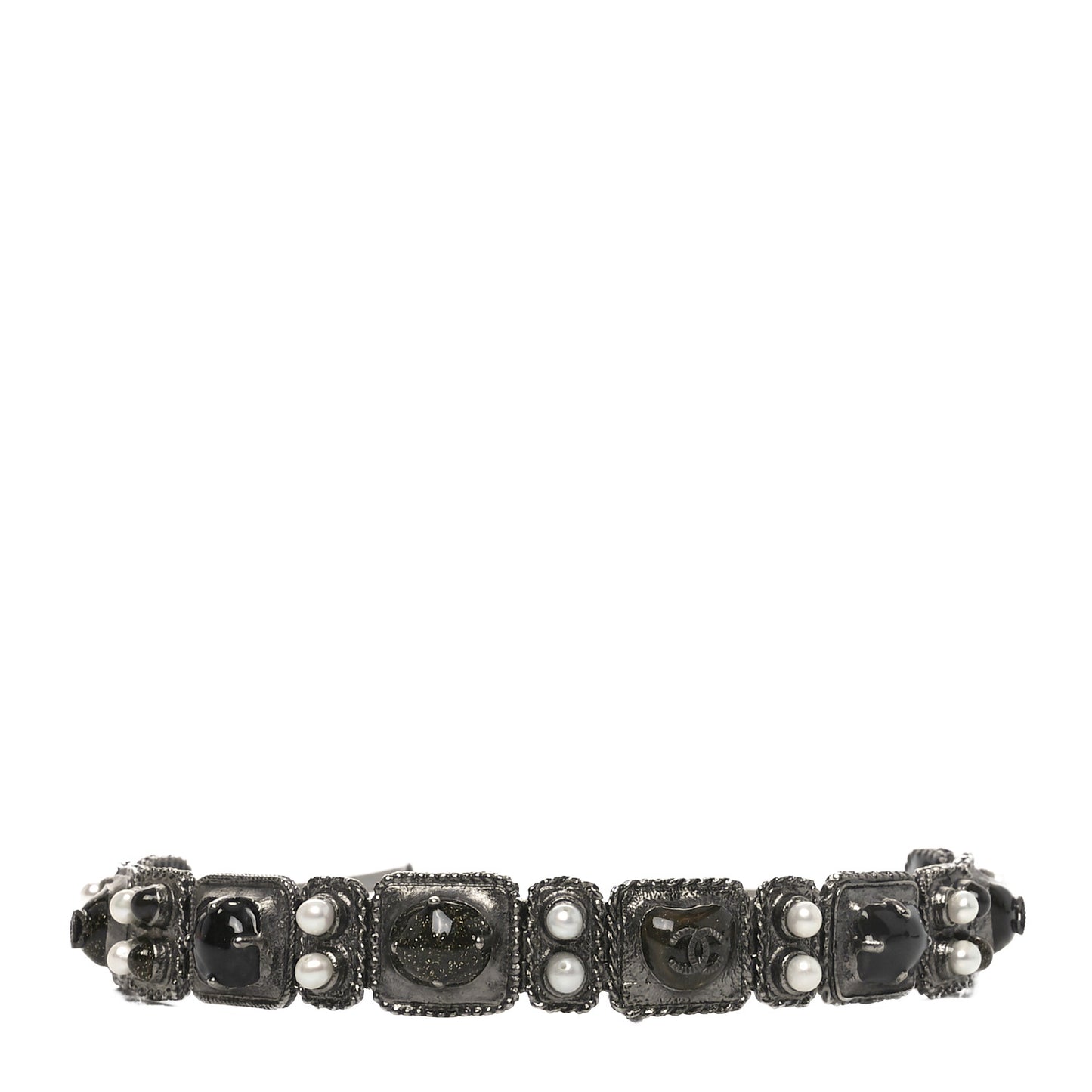 Ruthenium Pearl Beaded CC Headband
