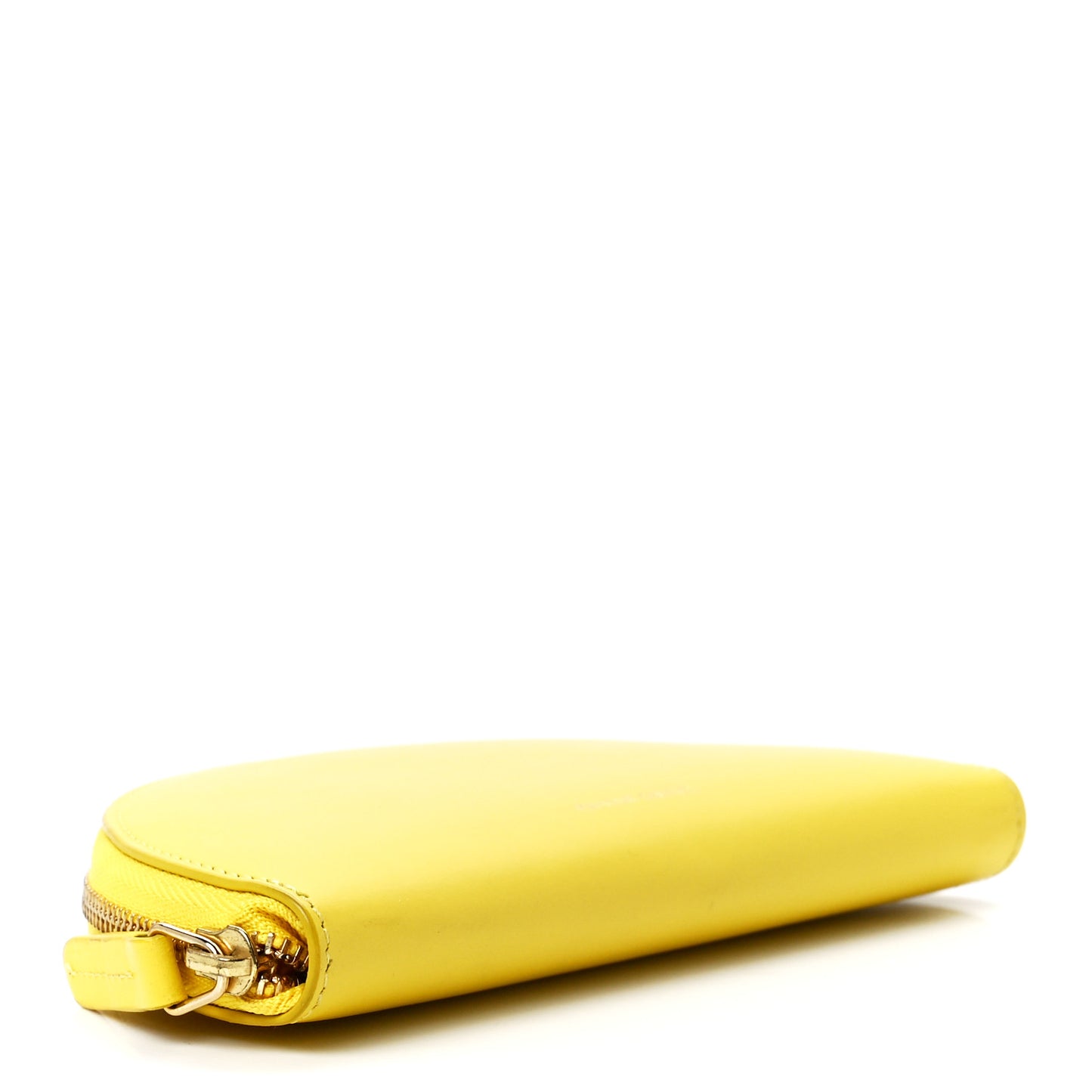Calfskin Half Moon Clutch Yellow