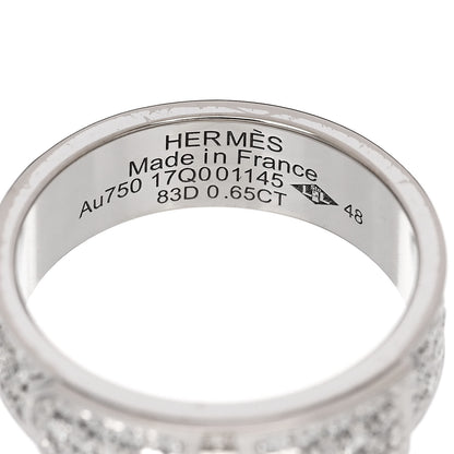 Hermes 18K White Gold Diamond Pave Kelly Ring 48 4.5 4 of 4