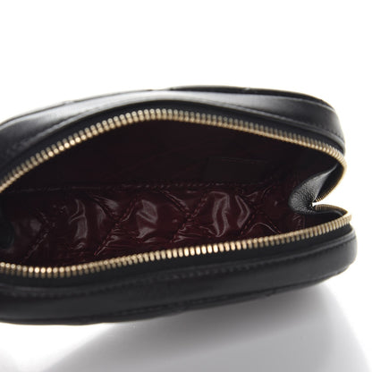 Chanel Lambskin Quilted Small Curvy Pouch Cosmetic Case Black 5 of 8