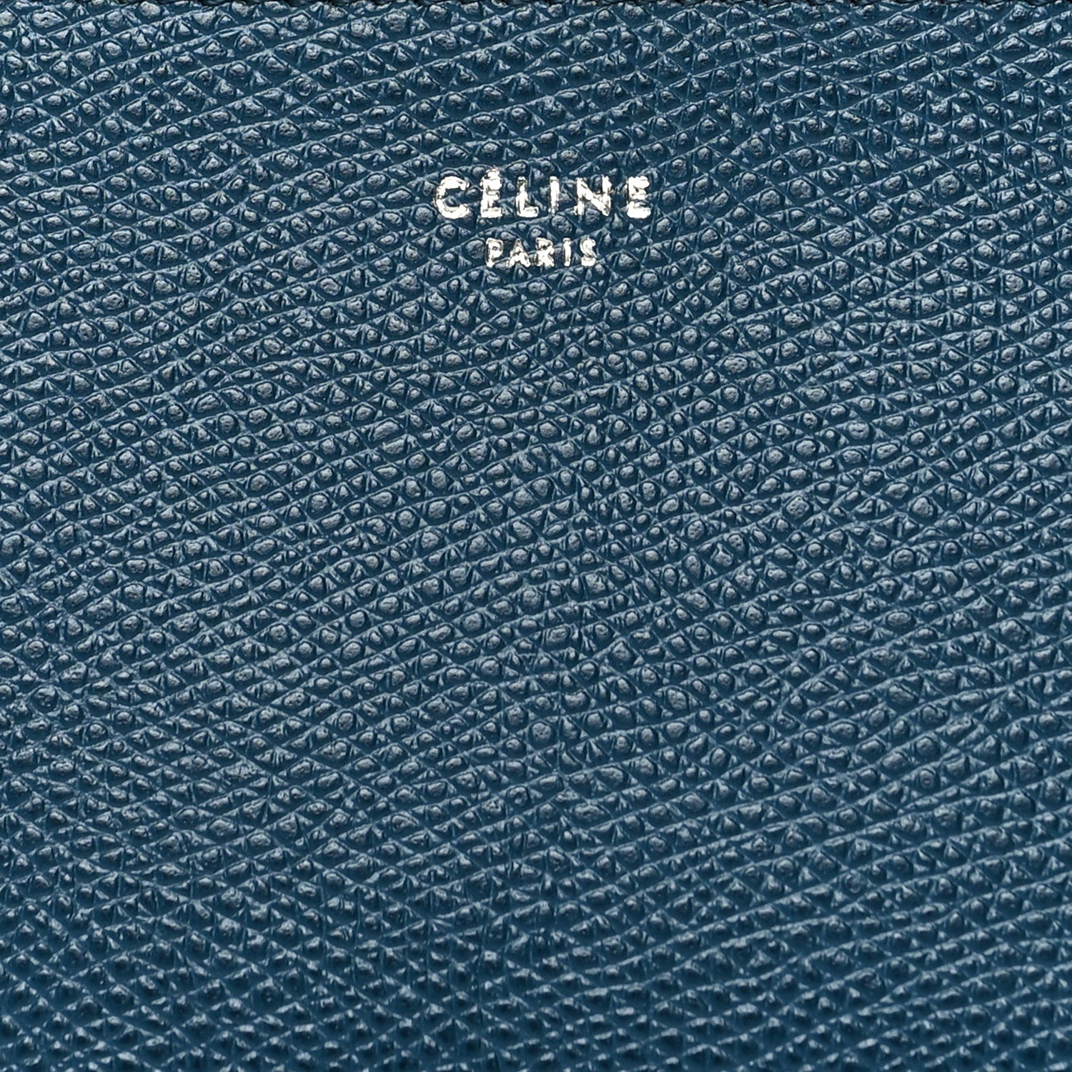 Celine Drummed Calfskin Medium Half Zip Multifunction Wallet Coin Purse Blue 8 of 8