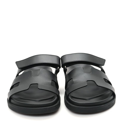 Hermes Calfskin Womens Chypre Sandals 38 Black 3 of 12