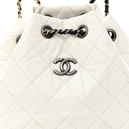 Chanel Aged Calfskin Quilted Small Gabrielle Backpack Black White 8 of 10