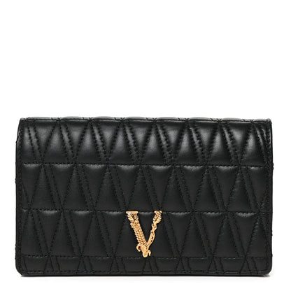 Versace Nappa Quilted Virtus Clutch Bag Black 1 of 10
