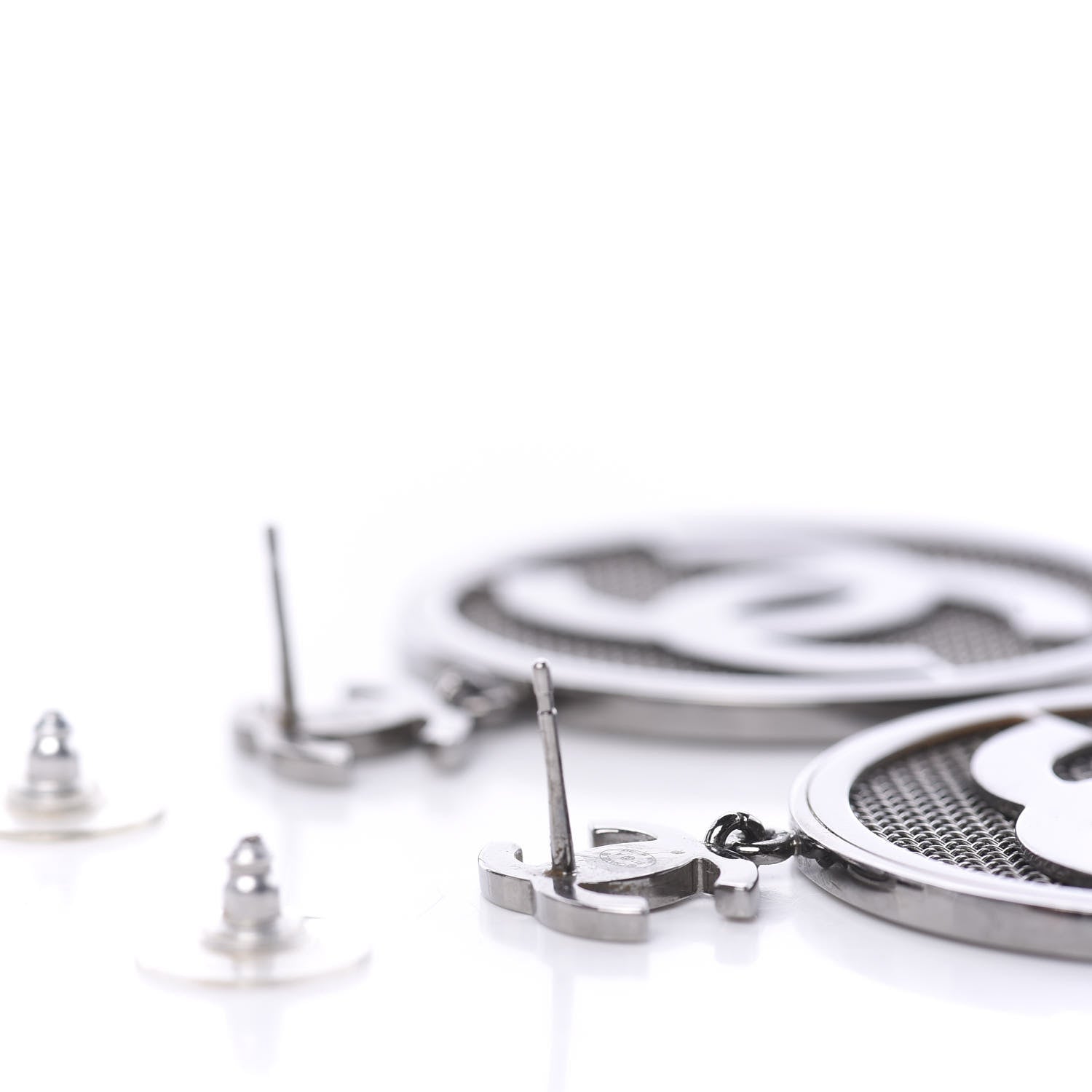 Chanel Ruthenium CC Drop Earrings 3 of 5