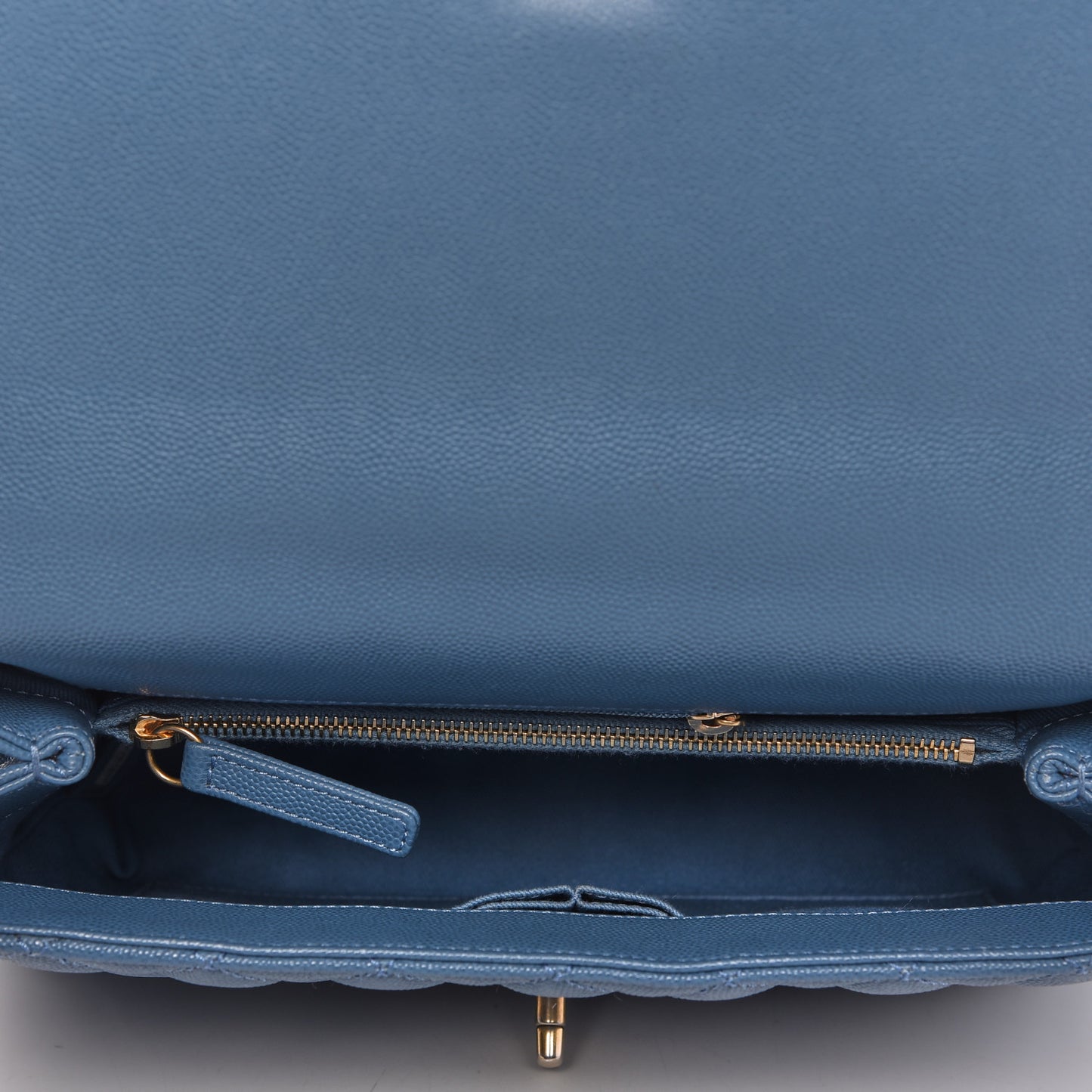 Caviar Quilted Small Coco Handle Flap Blue