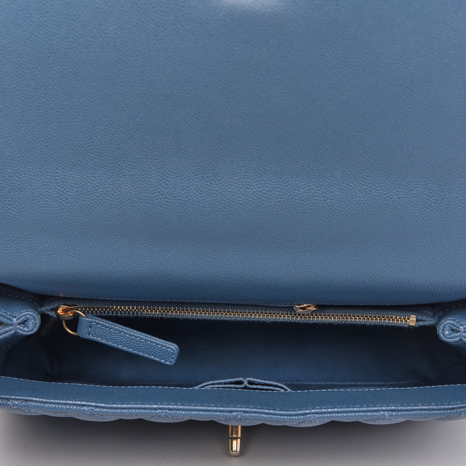 Chanel Caviar Quilted Small Coco Handle Flap Blue 5 of 10