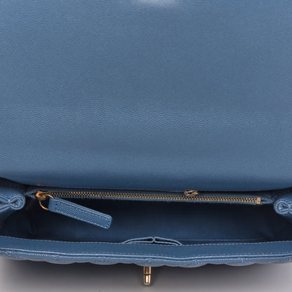 Chanel Caviar Quilted Small Coco Handle Flap Blue 5 of 10