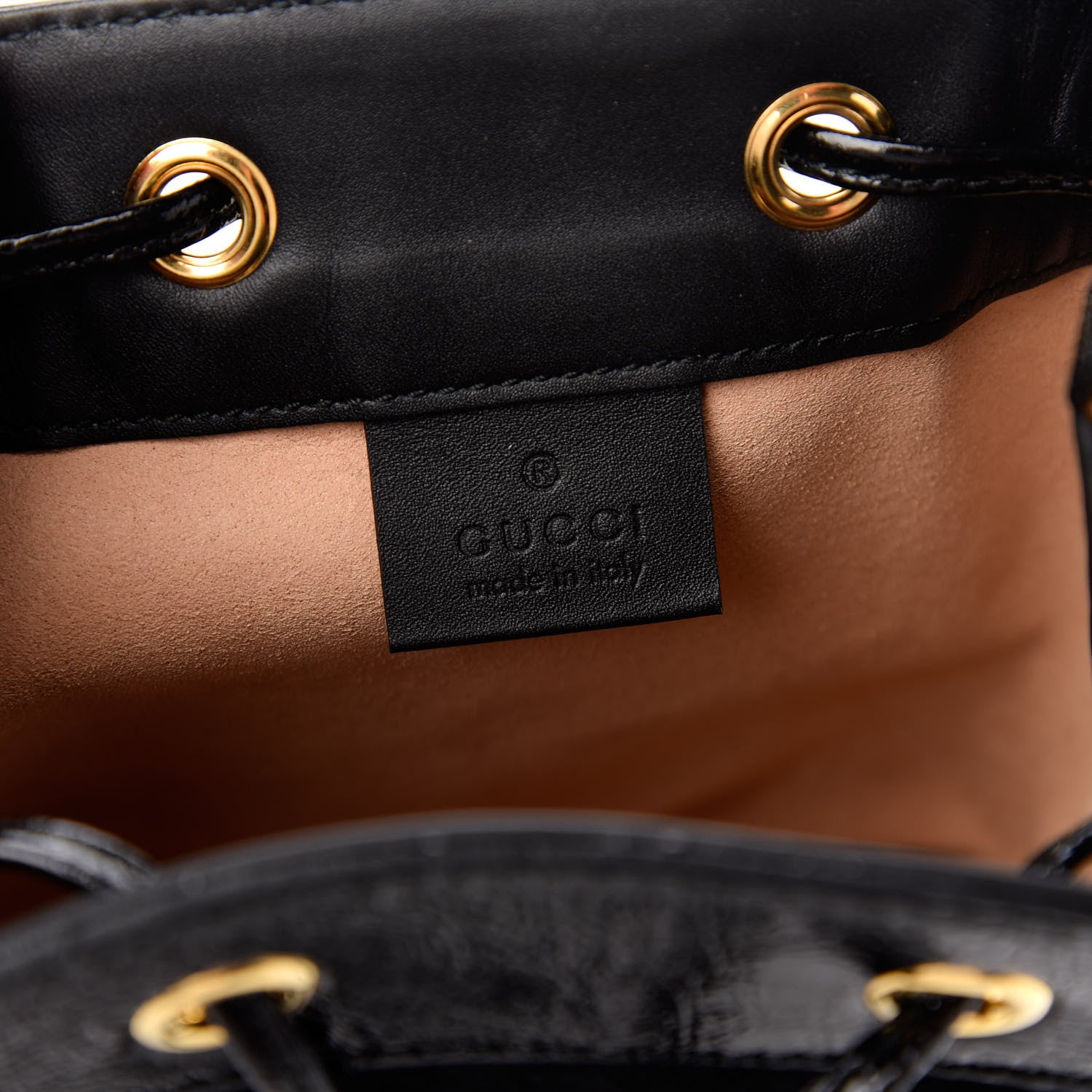 Gucci Suede Patent Web Mini Ophidia Bucket Bag Black 6 of 10