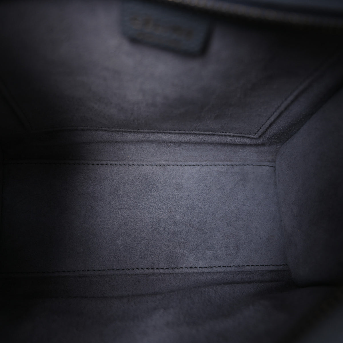 Celine Drummed Calfskin Nano Luggage Kohl 4 of 9
