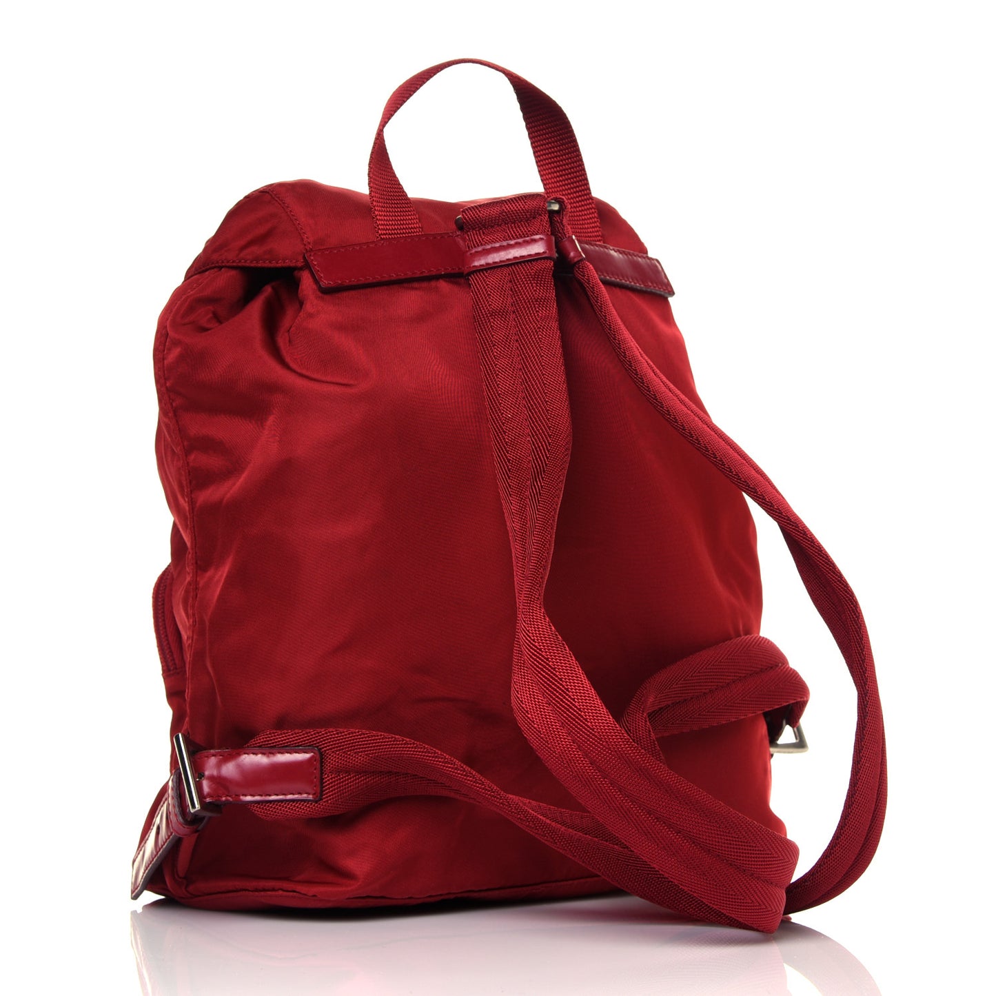 Nylon Vela Single Buckle Backpack Rosso