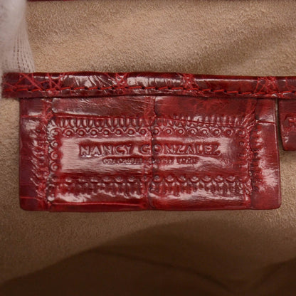 Nancy Gonzalez Crocodile Top Handle Satchel Red 5 of 7