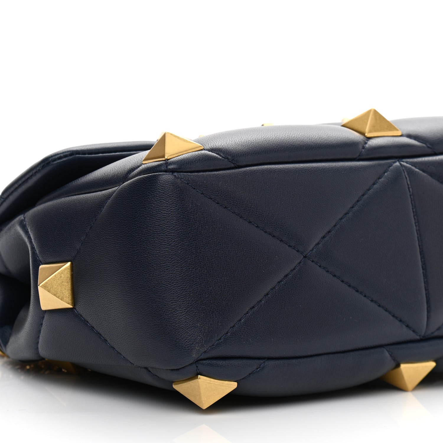 Valentino Garavani Nappa Medium Roman Stud Shoulder Bag Navy 8 of 9