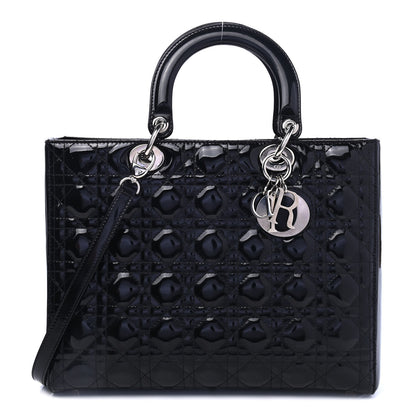 Christian Dior Patent Cannage Large Lady Dior Black 1 of 5