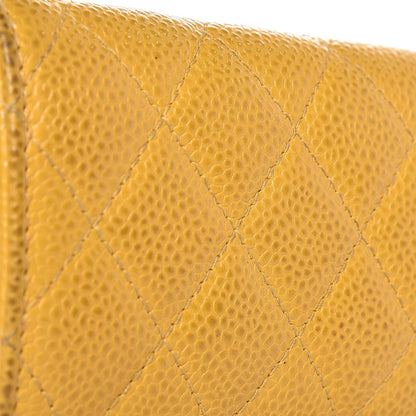 Chanel Caviar Quilted Flap Card Holder Yellow 15 of 16