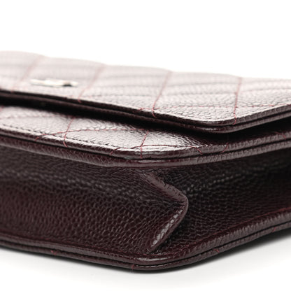 Chanel Caviar Quilted Wallet on Chain WOC Burgundy 11 of 11