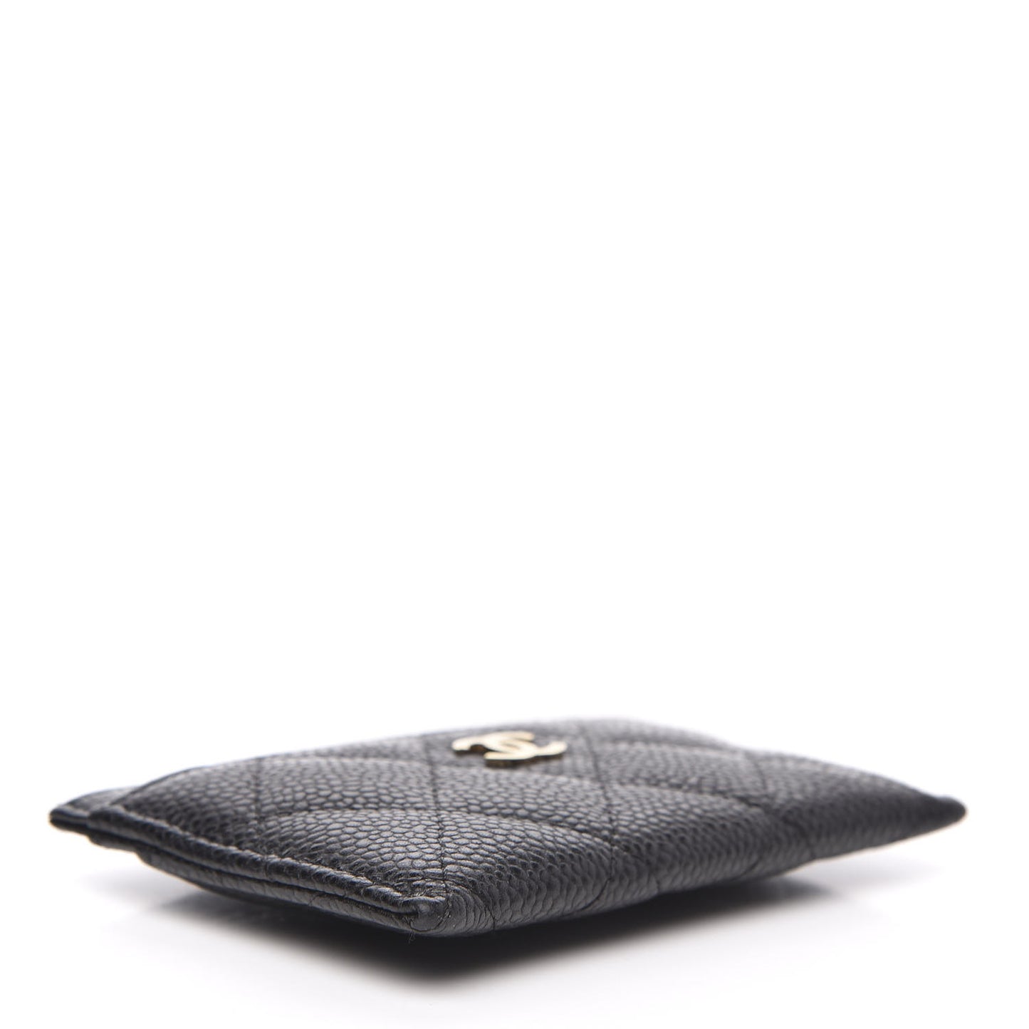 Caviar Quilted Card Holder Black