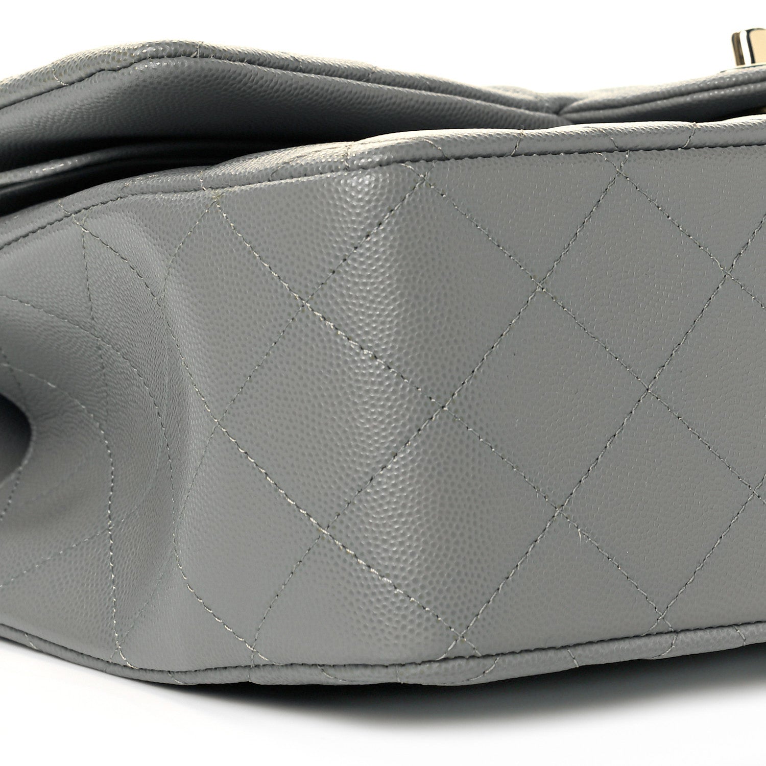 Chanel Caviar Quilted Jumbo Double Flap Grey 10 of 11
