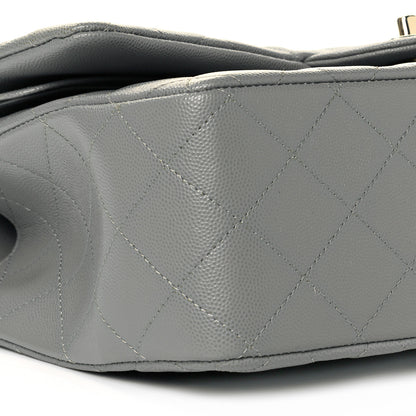 Chanel Caviar Quilted Jumbo Double Flap Grey 10 of 11