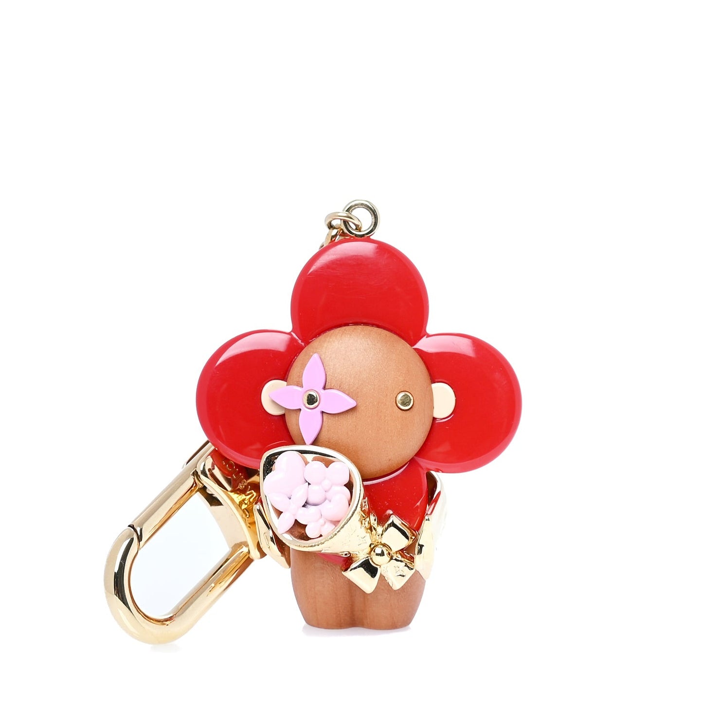 Resin Wood Vivienne Candy Heart Bag Charm  Red