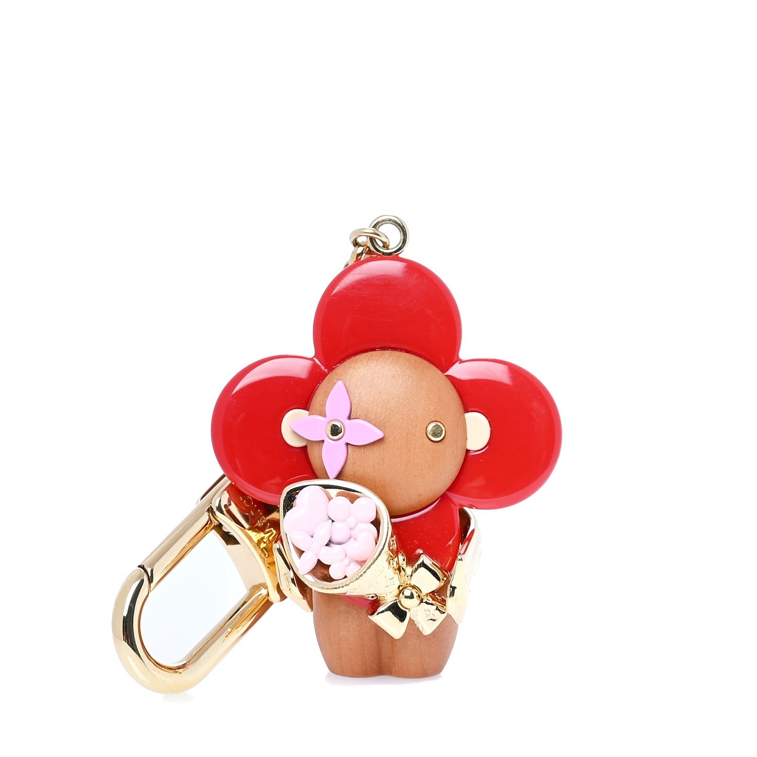 Louis Vuitton Resin Wood Vivienne Candy Heart Bag Charm  Red 1 of 5