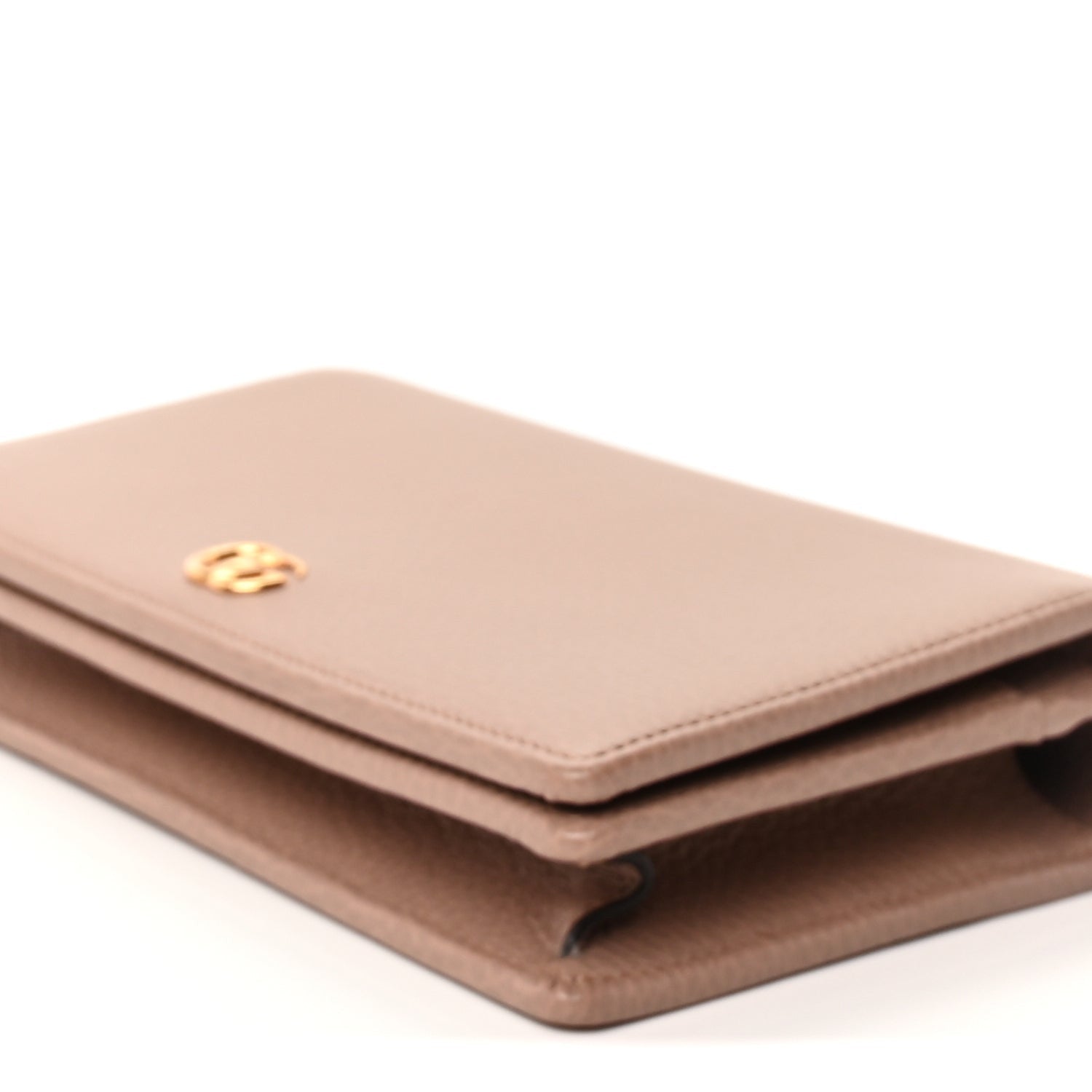 Gucci Calfskin Mini GG Marmont Chain Wallet  Porcelain Rose 7 of 8