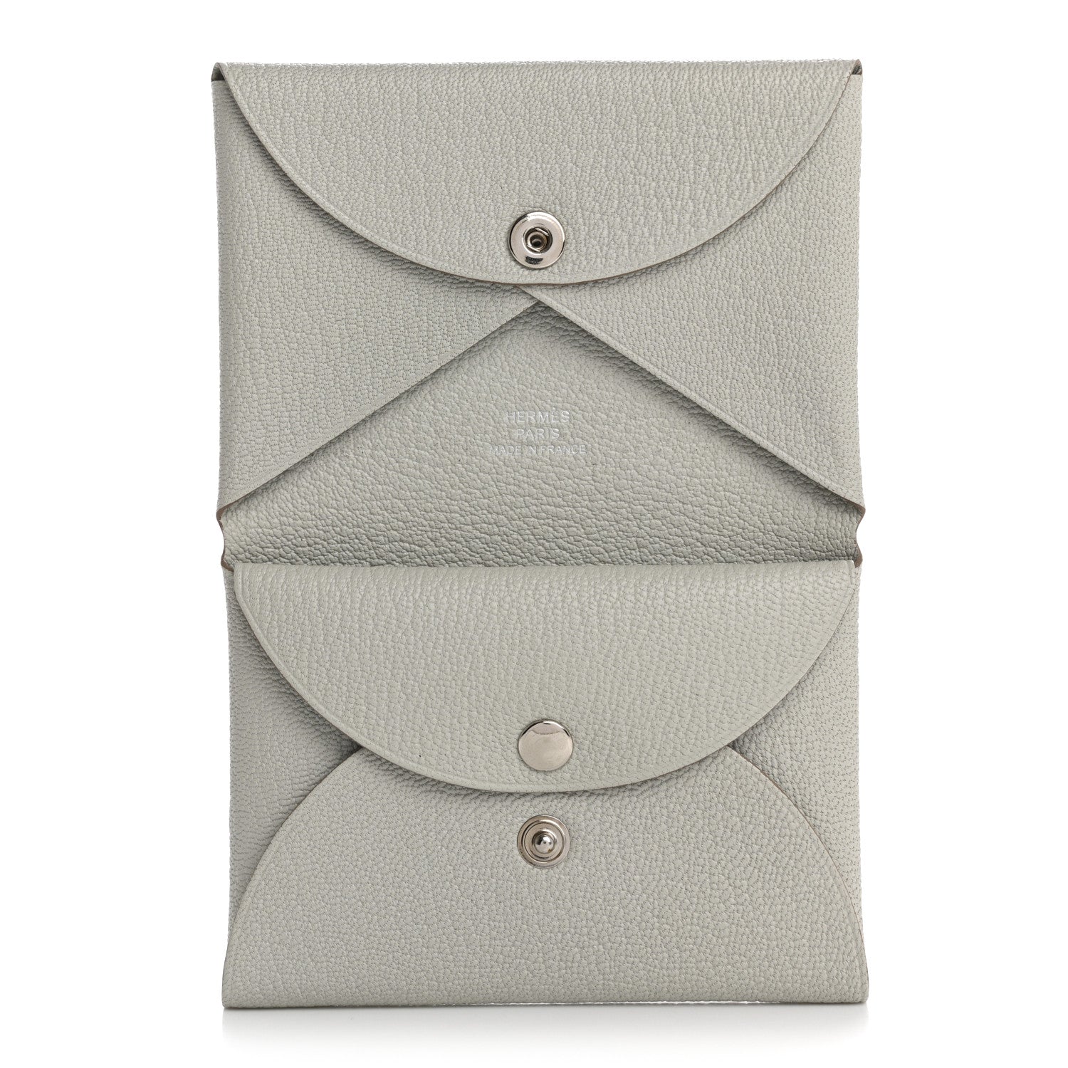 Hermes Chevre Mysore Calvi Duo Card Case Gris Perle 5 of 9