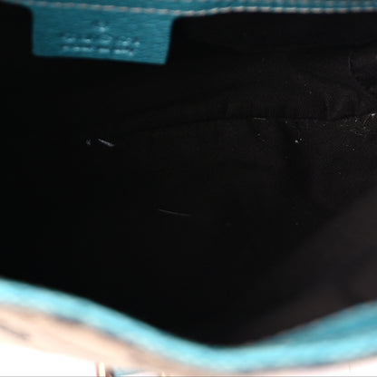 Gucci Monogram Mini Piston Lock Jackie O Hobo Blue 4 of 8
