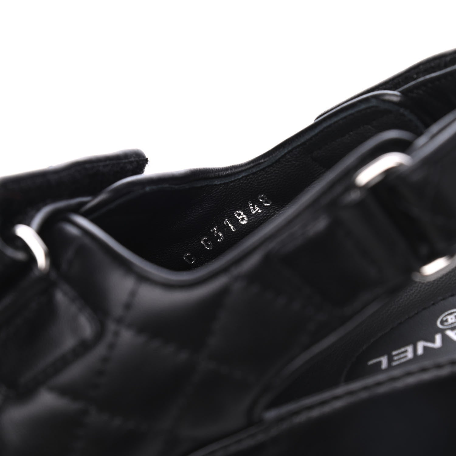 Chanel Lambskin Velcro Dad Sandals 38.5 Black 8 of 9