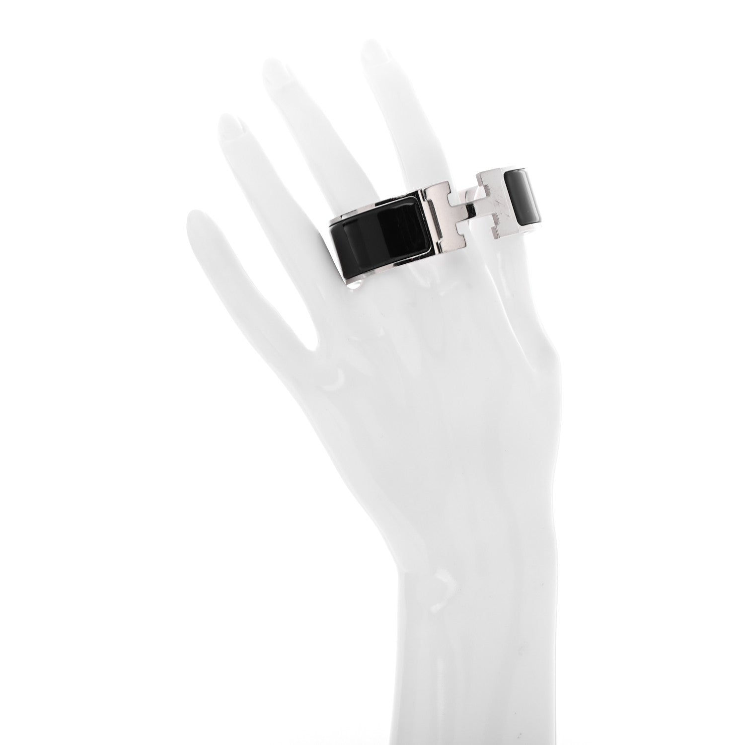 Hermes Enamel Wide Clic Clac H Bracelet PM Black 2 of 5