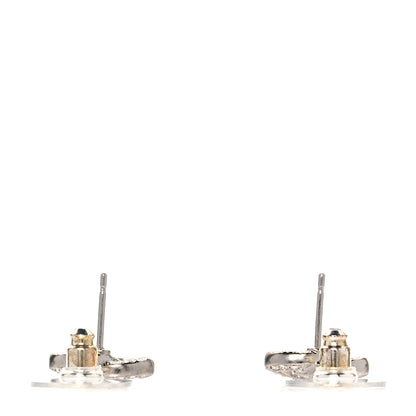 Chanel Crystal Mini Timeless CC Earrings Silver 2 of 5