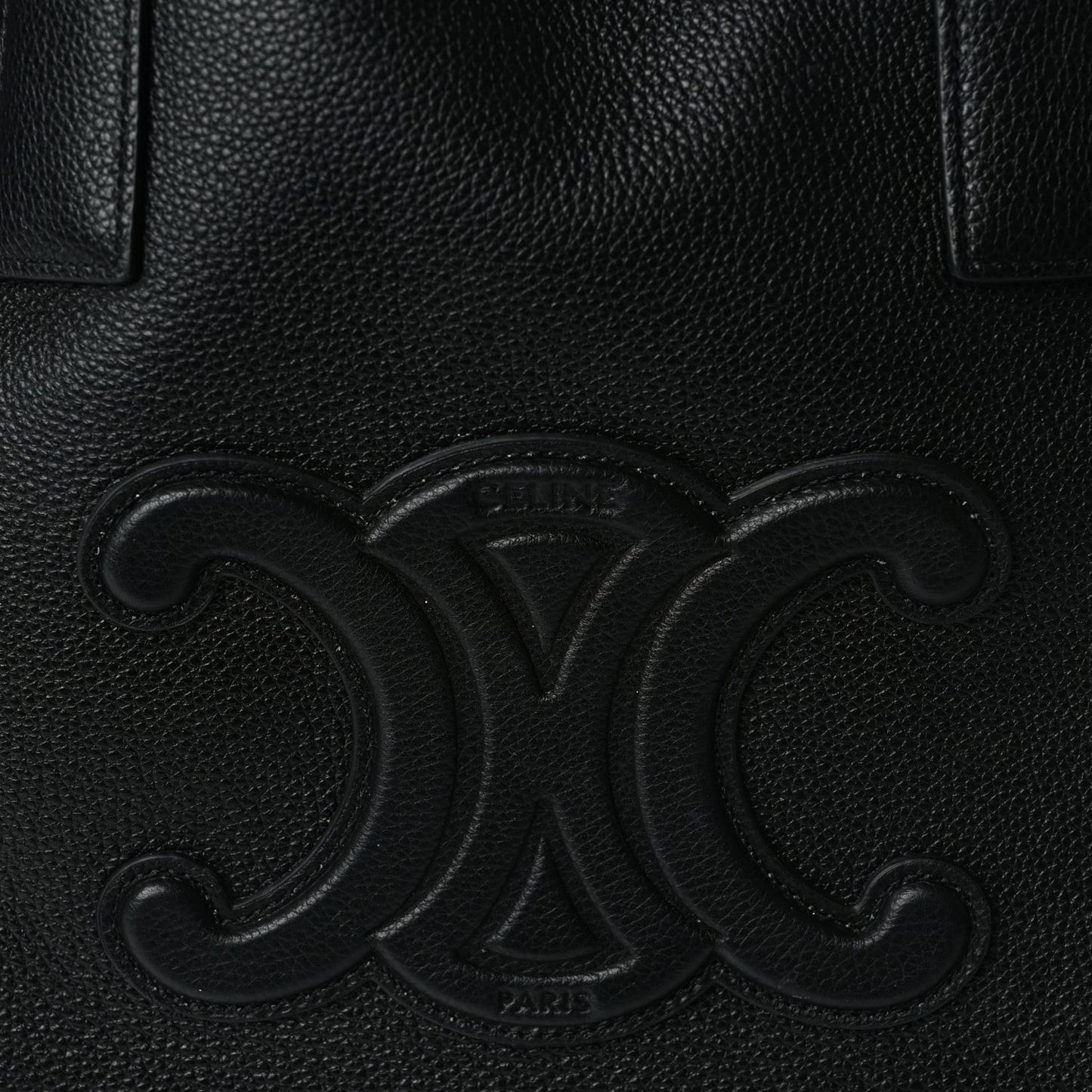Smooth Calfskin Cuir Triomphe Cabas Drawstring Black